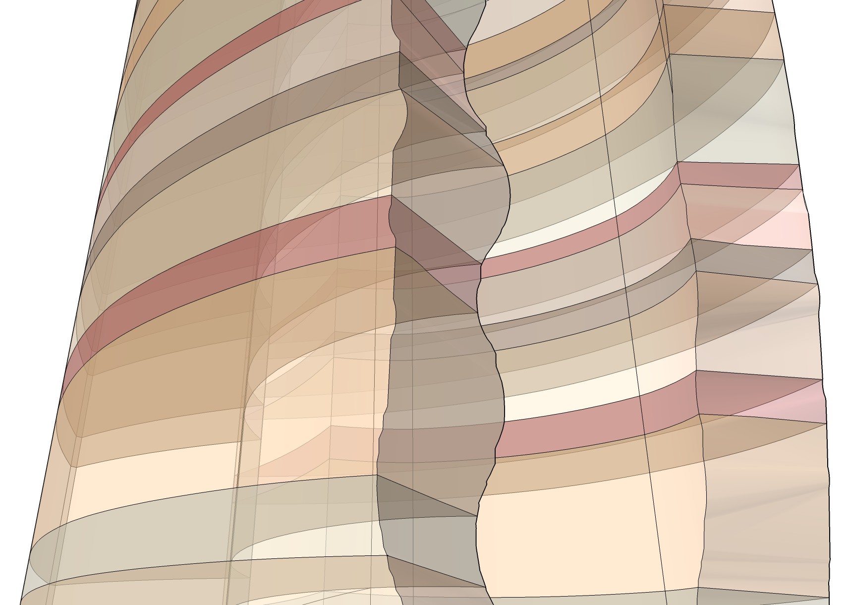 Color study of the banded layers